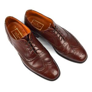 Vtg Stuart McGuire Oxford Shoe Uk10 C/Us11 Brown Leather Wingtip Brogue -England